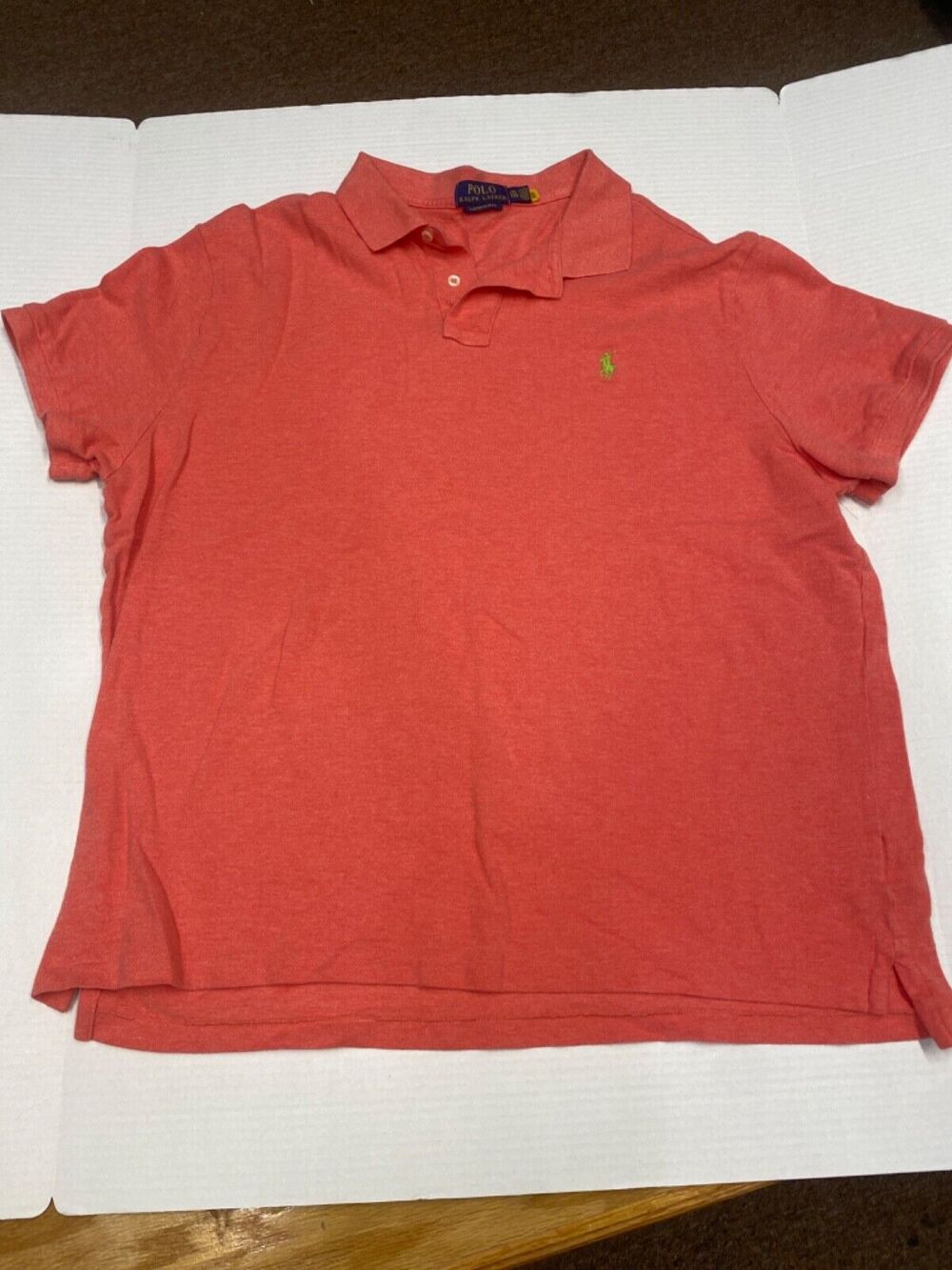 Polo Ralph Lauren Classic Fit Polo Shirt Mens 2XL slim fit Coral Short Sleeve b3